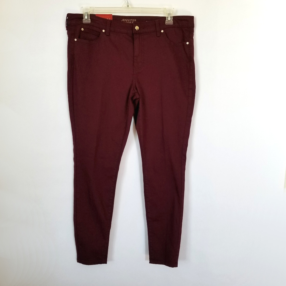 Plus Size Jennifer Lopez Skinny Jeans Dark Red - Picture 2 of 8